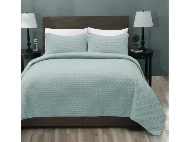 Cozy Beddings Allyson 2pc Quilted Bedspread Thin Extra Light Weight and Oversized Coverlet Twin//Twin XL Size Bed Aqua Green