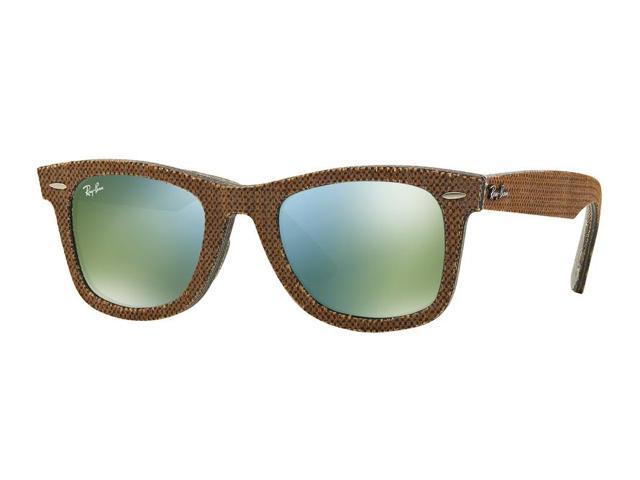 Ray-Ban Unisex 0RB2140 Wayfarer Sunglasses - Size - 50 (Green Mirror Green)