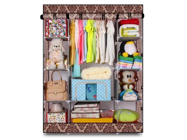 European Style Portable Wardrobe Clothes Closet Storage Rack