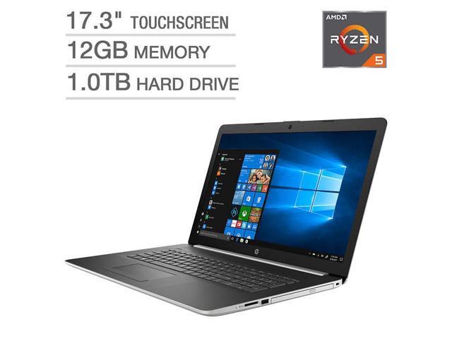 HP 17-ca1065cl 17.3" HD+ HD+ SVA WLED-backlit touch screen 1600 x 900 Notebook, AMD Ryzen 5-3500U, 2.10GHz, 12GB RAM, 1TB HDD, Backlit Keyboard, DVD-RW, Windows 10 Home 64-Bit - Silver