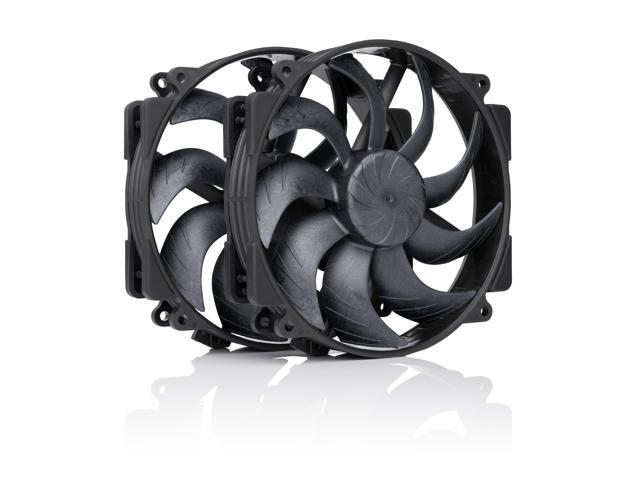 Noctua NF-A14x25r G2 PWM Sx2-PP chromax.black, Push-Pull Set of two Premium-Quality Quiet 140mm PC Fans (Black)