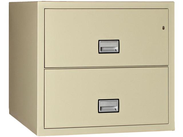 Phoenix Lateral 31 Inch 2 Drawer Fireproof File Cabinet Putty