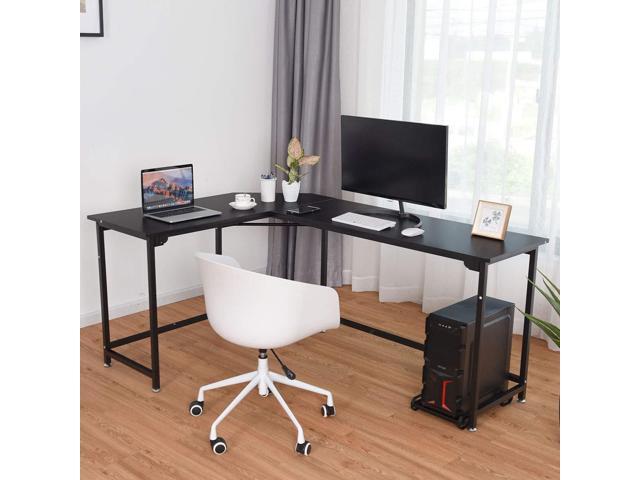 Small L Shaped Corner Computer Desk Pc Laptop Study Table Workstation Home Office Black Newegg Com