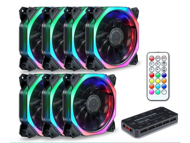 Computer Case PC RGB Cooling Fan Adjust LED Quiet Cooler Remote Control Kit New 