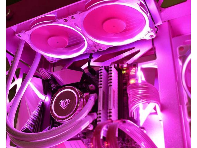 CPU Fans  Heatsinks ID-COOLING PINKFLOW 240 CPU Water Cooler 5V  Addressable RGB AIO Cooler 240mm CPU Liquid Cooler 2X120mm RGB Fan, Intel  115X/2066, AMD TR4/AM4 (Remote Controller is Included)