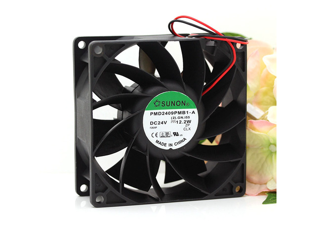 SUNON PMD2409PMB1-A 24V DC Cooling Fan 92x92x38mm 2-Pin, 12.2W - For Inverters, Servers, Electronics