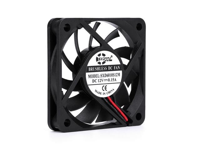 10 PCS 6cm cooling fan 60x10mm DC12V 0.15A 6010 2-wire 2-pin SXDOOL ultra-thin mute cooler