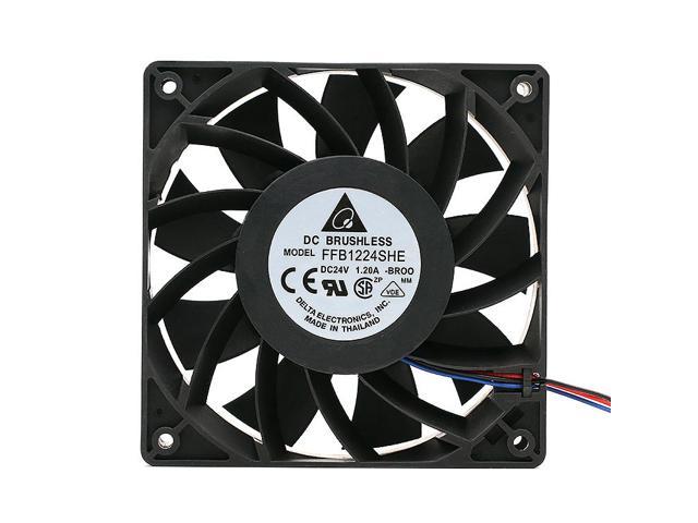 For 120mm 38mm case fan 12038 12cm DC 24V 0.50A powerful axial 2600RPM 