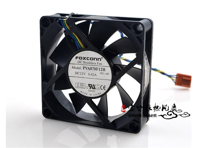Ventilateur PC 70x70x20mm 12V - Remplacement Pour Foxconn PVA070F12H - 4 Fils, Refroidissement Boîtier