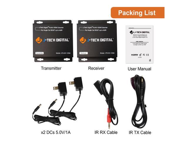 HDMI Sender and HDMI Receiver Included BolAAzuL 1080P HDMI Extender by Cat5e//6 Cable Up to 50M with HDMI Loop Out/&IR Amplifier POC Power Over Cable Supported