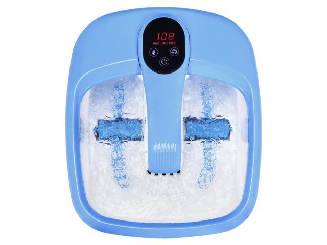 COSTWAY Electric Foot Spa Massager With Heater  Bubbles, Vibration, Massage  Rollers, Pedicure Stone & Auto Shut-Off, Turquoise Foot Soak Tub With  Rollers
