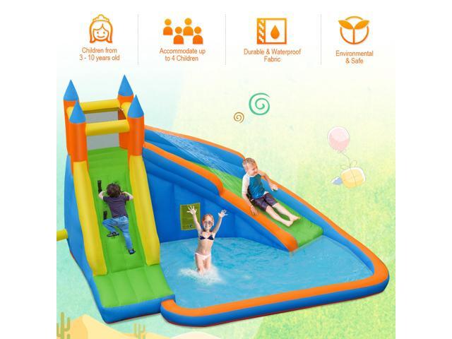 costway inflatable moonwalk slide bounce house with storage bag