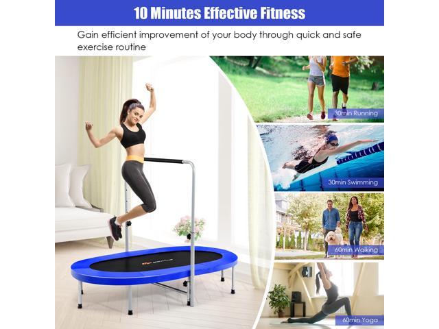 Goplus 50'' Trampoline for 2 People Foldable Rebouncer w/Adjustable ...