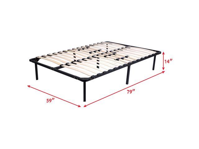 Wood Slats Metal Bed Frame Platform Bedroom Mattress Foundation Wood Slats Metal Bed Frame Platform Bedroom Mattress Foundation Queen Size