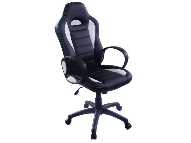 Pu Leather High Back Executive Race Car Style Bucket Seat Office Desk Chair Newegg Com
