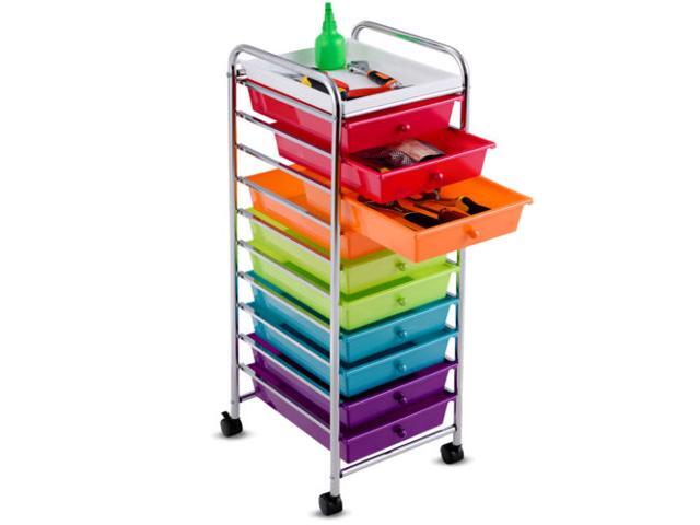 10 Drawer Rolling Organizer Cart Craft Utility Mobile Trolley