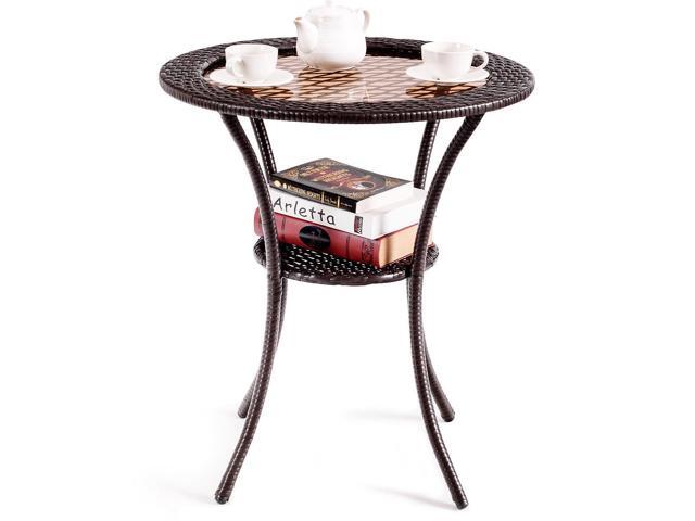 Round Rattan Wicker Coffee Table Glass Top Steel Frame Patio Furni W Lower Shelf Newegg Com - Round Wicker Coffee Table Glass Top Round Rattan Wicker Coffee Table Glass Top Steel Frame Patio Furni W Lower Shelf Newegg Com - Round Wicker Coffee Table Glass Top