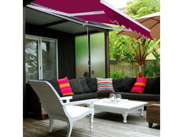 Patio 10 8 Manual Retractable Deck Awning Sun Shade Shelter