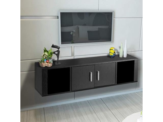 Wall Mounted Floating Desk Hutch Wall Shelf Cabinet Storage