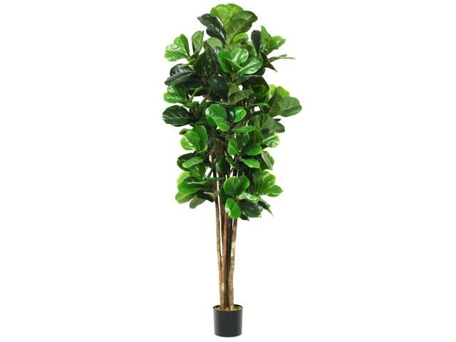 6-Feet Artificial Fiddle Leaf Fig Tree Indoor-Outdoor Home Decorative Planter