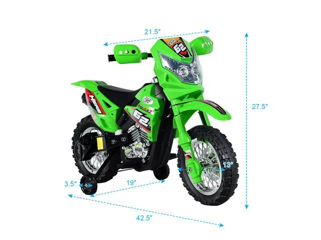 Kids Ride On Motorcycle With Training Wheel 6V Battery Powered Electric Toy New
