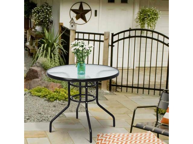 32 Patio Round Table Steel Frame Dining Furniture Glass Top Newegg Com - 32 Outdoor Patio Round Tempered Glass Top Table With Umbrella Hole 32 Patio Round Table Steel Frame Dining Furniture Glass Top Newegg Com - 32 Outdoor Patio Round Tempered Glass Top Table With Umbrella Hole