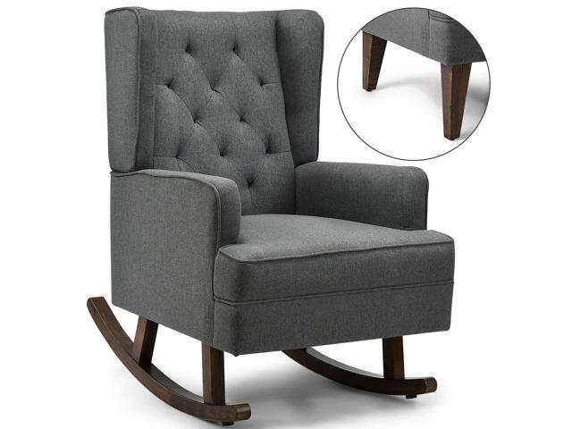 2 In 1 Tufted Rocking Chair Wingback Lounge Leisure Armchair Fabric Rocker Beige Newegg 2 In 1 Tufted Rocking Chair Wingback Lounge Leisure Armchair Fabric Rocker Beige Newegg