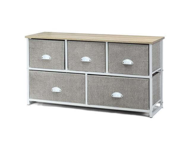 5 Drawers Dresser Storage Unit Side Table Display Organizer Dorm
