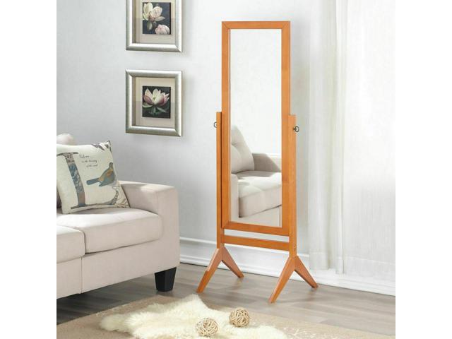 Rectangular Floor Mirror Tilt Wood Frame Free Standing Cheval Full Length Walnut Newegg Com