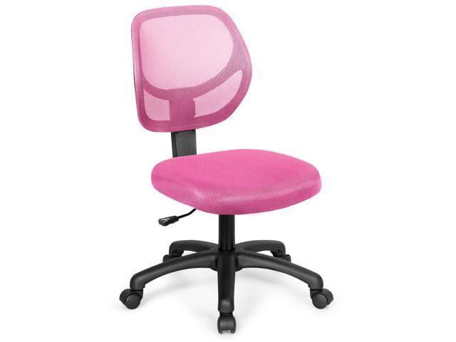 Mesh Office Chair Low Back Armless Computer Desk Chair Adjustable Height Pink Newegg Com