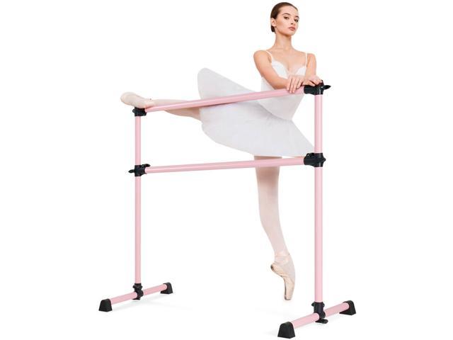 4ft Portable Double Freestanding Ballet Barre 29 Base Height Adjustable Pink Newegg Com