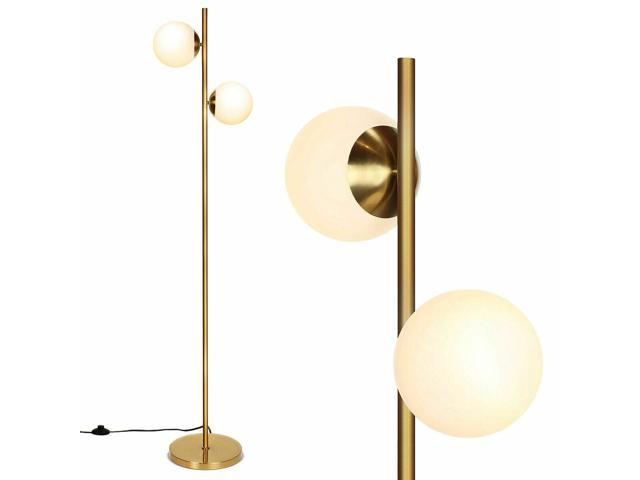 65 Sphere Led Floor Lamp W 2 Led Light Bulbs Foot Switch Bedroom Office