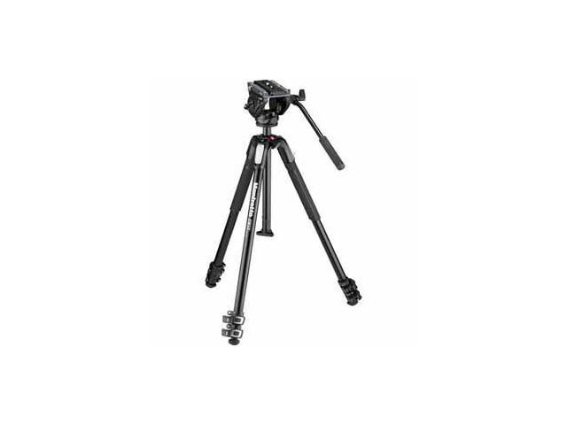 Manfrotto MVH500AH Fluid Video Head with MT190X3 Aluminum 3-Section Tripod