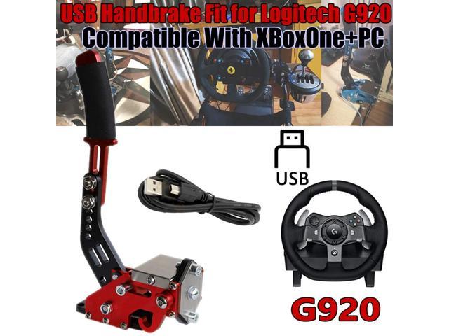 Obokidlyamor USB Handbrake Compatible with Logitech G920 Racing Wheel on Xbox Series S X Console; PC System USB Handbrake SIM With Clamp Plate for Rac