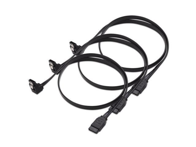3 Ft Serial ATA SATA III 6.0Gbps Straight to 90 Degree Left-Angled Data Cable 