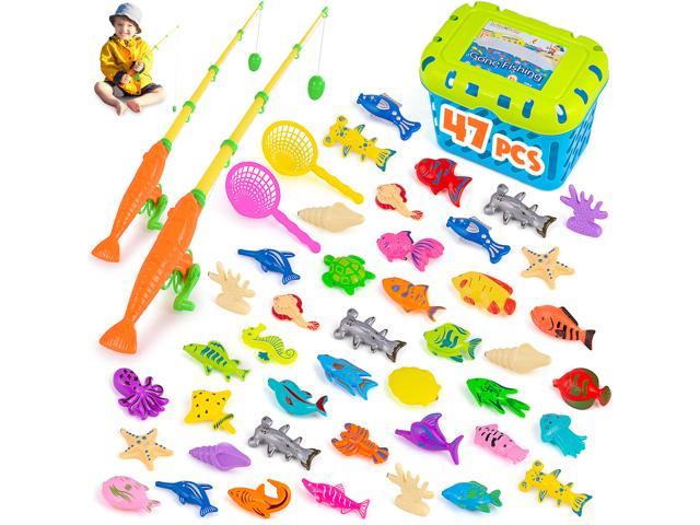 Fishing Rods for Kid Magnetic Fish Pole Reel Hook Playset Electronic Toy Toddler 