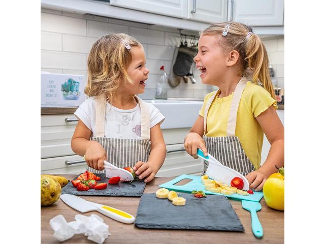 Tovla Jr. Kids Kitchen Knife and Foldable Cutting Board Set: Children's  Cooking Knives in 3 Sizes & Colors - Firm Grip, Serrated Edges, BPA-Free  Kids' Knives/Safe Lettuce and Salad Knives - Green 