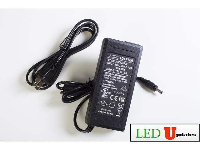 LED Light power supply UL Listed 12v 6A 72W AC Adapter for strip module showcase 