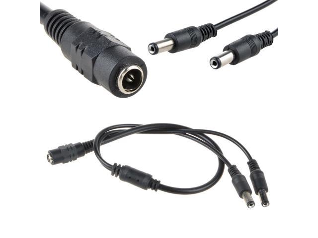 1 x CCTV Security Camera 2.1mm 1 to 2 Port Power Splitter Cable Pigtail 12V DC