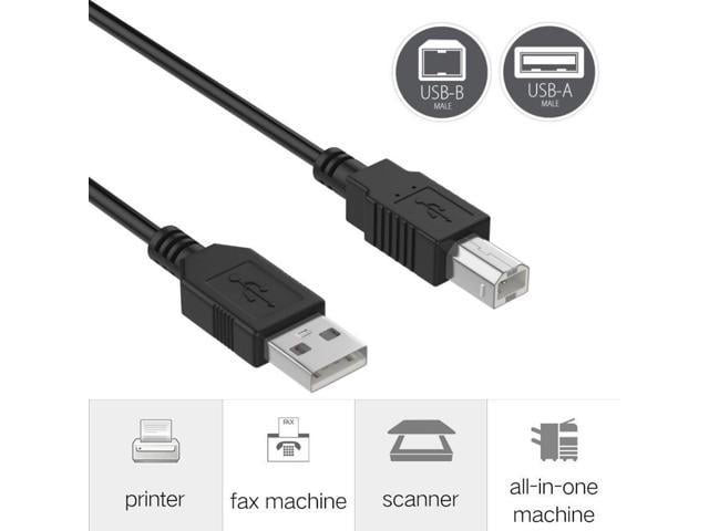 SLLEA USB Data Sync Cable Cord Lead for Zebra ZXP Series 3 III ID Card Thermal Printer USB 2.0 Male A to Male B Data Sync Cord Lead Black 