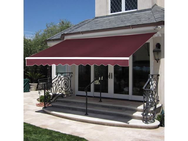 Mcombo 13x8 Feet Manual Retractable Patio Door Window Awning