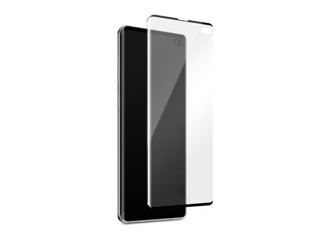 Blu Element 3D Curved Glass Screen Protector Case Friendly with Installation Kit Compatible with Fingerprint Scanner for Samsung Galaxy S10+ Screen Protectors