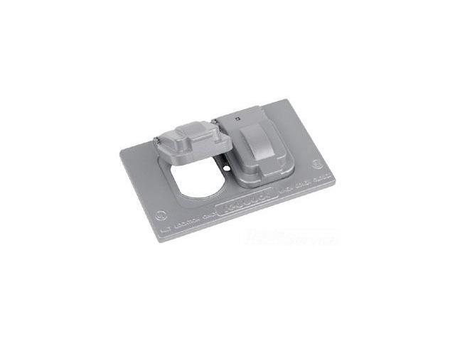1 Gang Red Dot CCD Device Outlet Box Cover Silver Double Lid Wet Locations