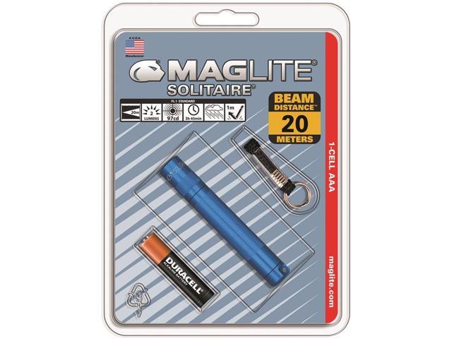 Maglite K3A116 Solitaire Blue Single Cell AAA Mag Flashlight w/ Battery & Key Le 