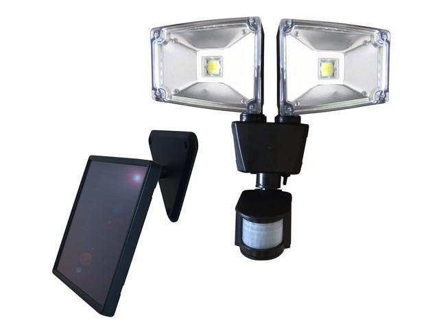 180° Black Motion Sensing Outdoor Solar Dual Lamp Security Light with Advance LED Technology
