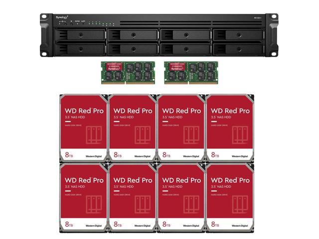 Synology RS1221+ RackStation with 16GB RAM and 64TB (8 x 8TB) of Western Digital RED PRO NAS Drives Fully Assembled and Tested By CustomTechSales