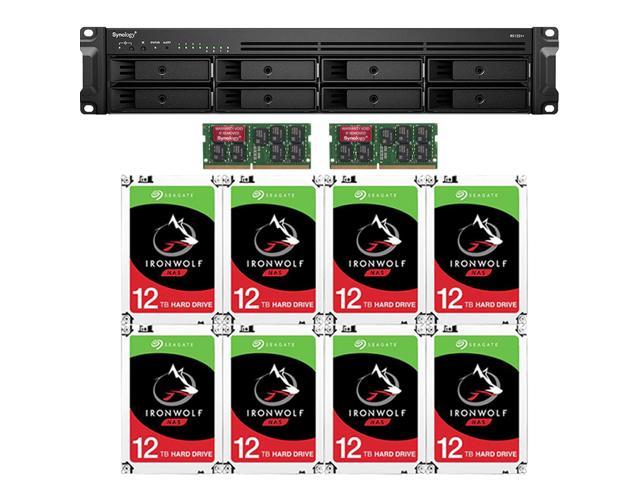 Synology RS1221+ RackStation with 32GB RAM and 96TB (8 x 12TB) of Seagate Ironwolf NAS Drives Fully Assembled and Tested By CustomTechSales