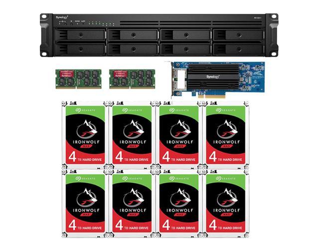 Synology RS1221+ RackStation with 32GB RAM and 32TB (8 x 4TB) of Seagate Ironwolf NAS Drives and a 10GbE (E10G18-T2) Ethernet Card Fully Assembled and Tested By CustomTechSales