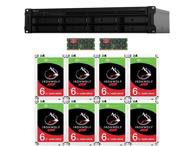 Synology RS1221RP+ RackStation with 32GB RAM and 48TB (8 x 6TB) of Seagate Ironwolf NAS Drives Fully Assembled and Tested By CustomTechSales