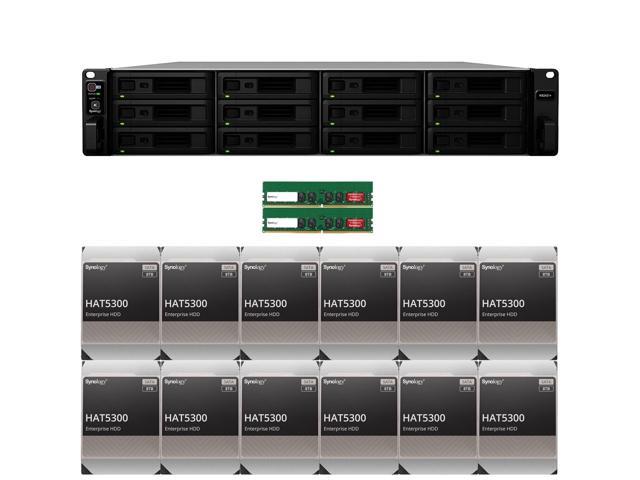 Synology RS2421+ RackStation with 32GB RAM and 96TB (12 x 8TB) of HAT5300 Synology Enterprise Drives Fully Assembled and Tested By CustomTechSales